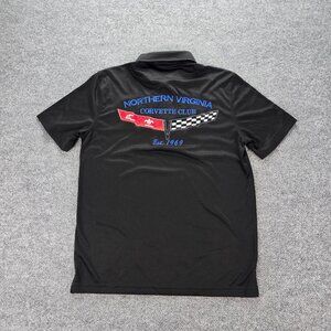 North Virginia Corvette‎ Polo Shirt Mens Medium Black Short Sleeve Embroidered